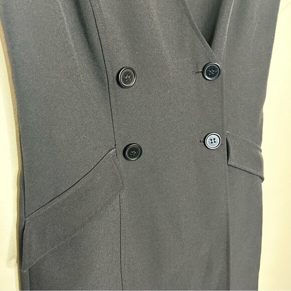 Naked Cashmere Black Sleeveless Double Button Dress Pockets Women Size Large NWT - Picture 4 of 7